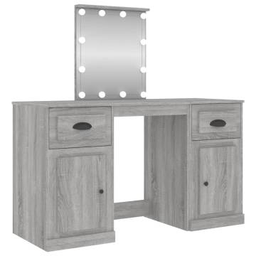 Dressing Table with LED Grey Sonoma - Stylish & Practical