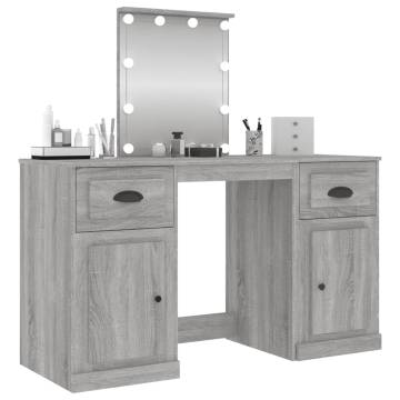 Dressing Table with LED Grey Sonoma - Stylish & Practical