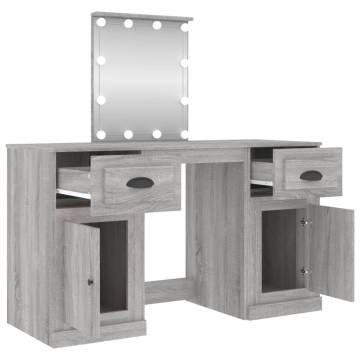 Dressing Table with LED Grey Sonoma - Stylish & Practical