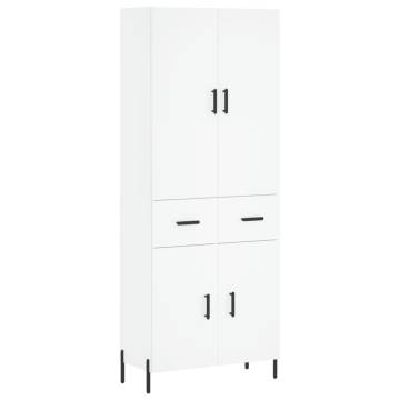 Stylish Highboard White - 69.5x34x180 cm Engineered Wood