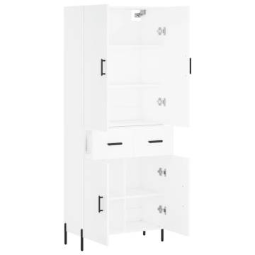 Stylish Highboard White - 69.5x34x180 cm Engineered Wood