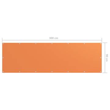 Orange Balcony Screen 90x300 cm | Waterproof Oxford Fabric