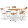 7 Piece Folding Bistro Set - Solid Wood Acacia & Steel