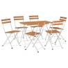 7 Piece Folding Bistro Set - Solid Wood Acacia & Steel