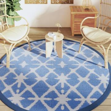 Outdoor Carpet Blue & White Ø200 cm - Trendy Decor for Outdoors