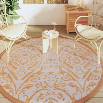 Outdoor Carpet Orange and White Ø200 cm - Trendy & Durable