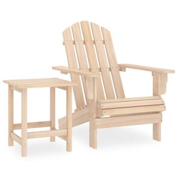 Garden Adirondack Chair with Table - Solid Fir Wood Comfort