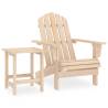 Garden Adirondack Chair with Table Solid Fir Wood Colour light brown Number of 1 