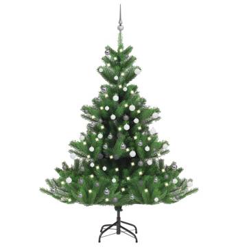 Nordmann Fir Artificial Christmas Tree LED & Ball Set 180cm