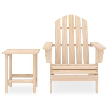 Garden Adirondack Chair with Table - Solid Fir Wood Comfort