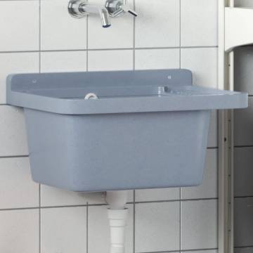 Wall-Mounted Grey Sink Washbasin - 50x35x24 cm Resin