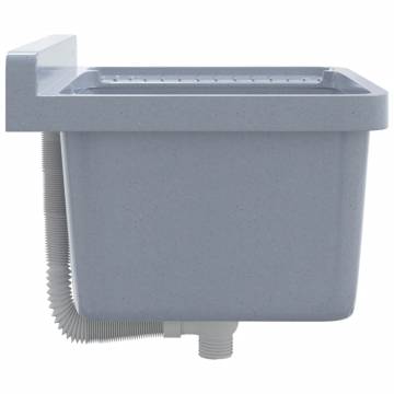 Wall-Mounted Grey Sink Washbasin - 50x35x24 cm Resin