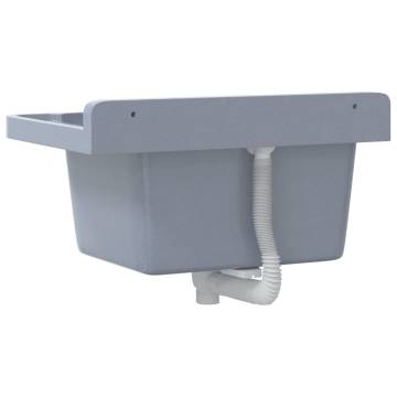 Wall-Mounted Grey Sink Washbasin - 50x35x24 cm Resin