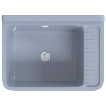 Wall-Mounted Grey Sink Washbasin - 50x35x24 cm Resin