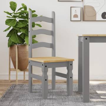 Dining Chairs 2 pcs Corona Grey - Solid Pine Wood | HipoMarket