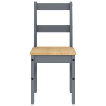 Panama Grey Dining Chairs - Set of 2 | Solid Pine Wood