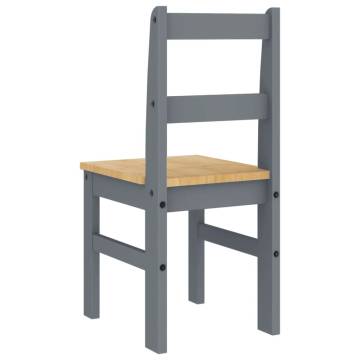 Panama Grey Dining Chairs - Set of 2 | Solid Pine Wood