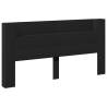 Stylish LED Headboard Cabinet - Black 200x16.5x103.5 cm