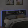 Stylish LED Headboard Cabinet - Black 200x16.5x103.5 cm