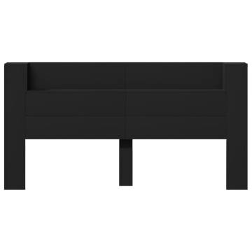 Stylish LED Headboard Cabinet - Black 200x16.5x103.5 cm