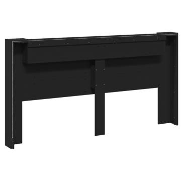 Stylish LED Headboard Cabinet - Black 200x16.5x103.5 cm