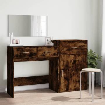 3 Piece Dressing Table Set - Smoked Oak Engineered Wood