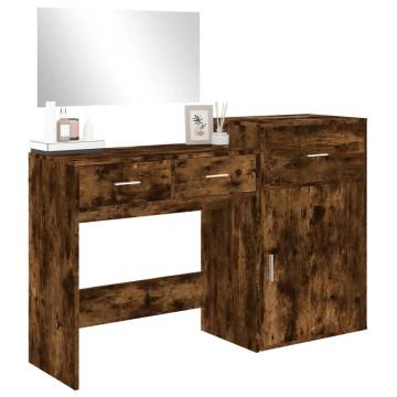 3 Piece Dressing Table Set - Smoked Oak Engineered Wood