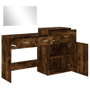 3 Piece Dressing Table Set - Smoked Oak Engineered Wood