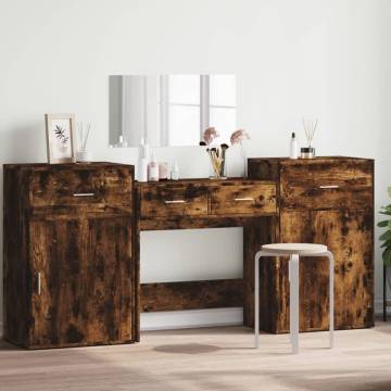 4 Piece Dressing Table Set in Smoked Oak | Stylish & Functional