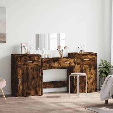 4 Piece Dressing Table Set in Smoked Oak | Stylish & Functional