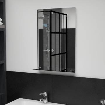 Wall Mirror with Shelf 40x60 cm - Tempered Glass Design