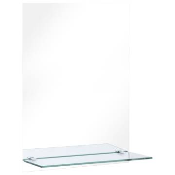 Wall Mirror with Shelf 40x60 cm - Tempered Glass Design