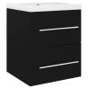 Sink Cabinet with Basin - Elegant Black Engineered Wood