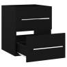 Sink Cabinet with Basin - Elegant Black Engineered Wood