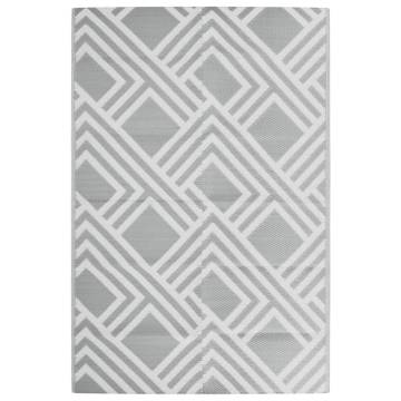 Outdoor Carpet Grey 120x180 cm - Stylish PP Rug for Outdoors