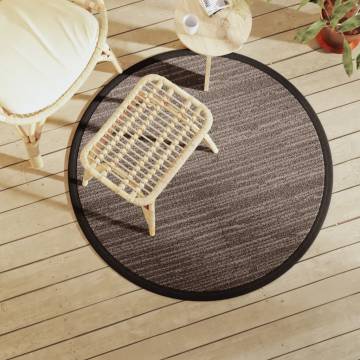 Trendy Outdoor Carpet Brown Ø120 cm - Durable & UV Resistant