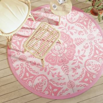 Trendy Pink Outdoor Carpet Ø160 cm - Durable & UV-Resistant