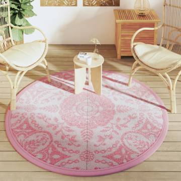 Trendy Pink Outdoor Carpet Ø160 cm - Durable & UV-Resistant