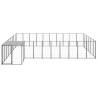 Durable Black Steel Dog Kennel - 19.36 m² Outdoor Space