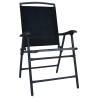 Folding Garden Chairs Set - 2 pcs Texilene Black | HipoMarket