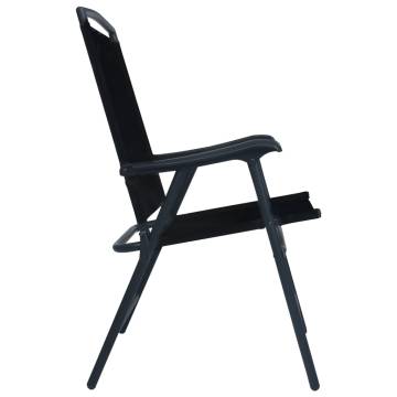 Folding Garden Chairs Set - 2 pcs Texilene Black | HipoMarket