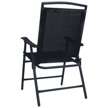 Folding Garden Chairs Set - 2 pcs Texilene Black | HipoMarket