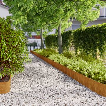 Flexible Corten Steel Lawn Edgings - 10 pcs 20x103 cm