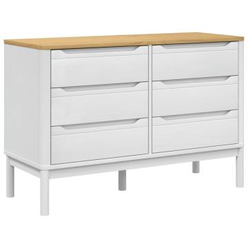 FLORO White Solid Wood Pine Chest of Drawers - Classic Design