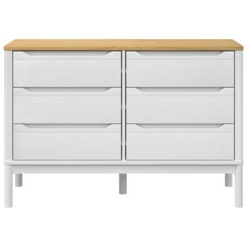 FLORO White Solid Wood Pine Chest of Drawers - Classic Design