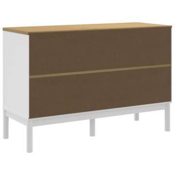 FLORO White Solid Wood Pine Chest of Drawers - Classic Design