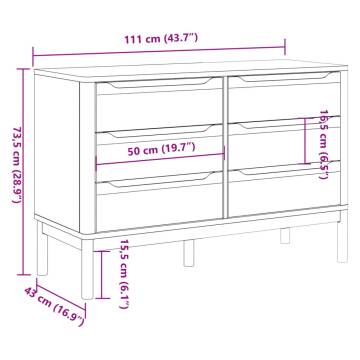 FLORO White Solid Wood Pine Chest of Drawers - Classic Design