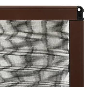 Plisse Insect Screen for Windows - Aluminium Brown 80x100 cm