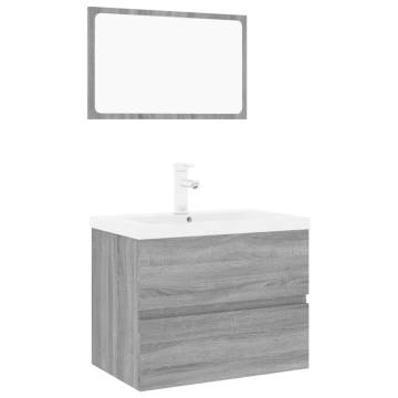 Stylish Grey Sonoma Bathroom Furniture Set | Hipomarket