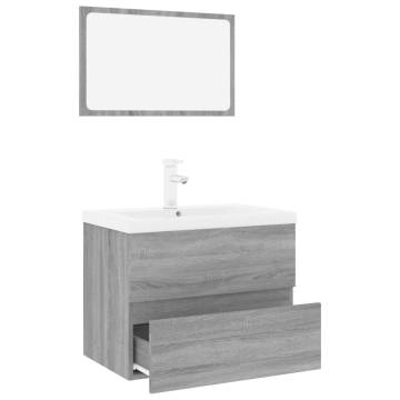 Stylish Grey Sonoma Bathroom Furniture Set | Hipomarket